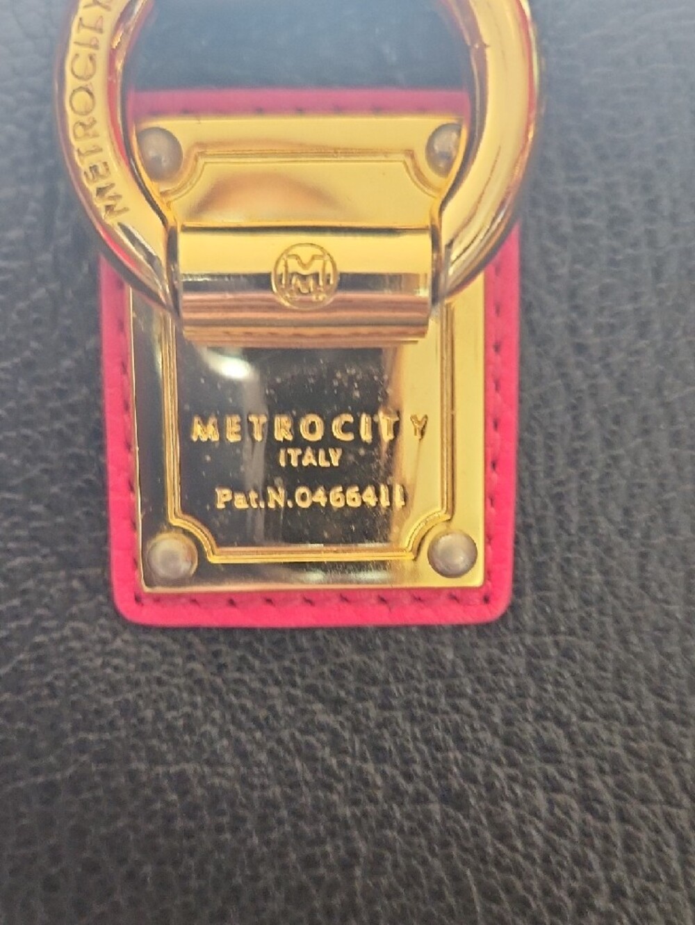 Limited Edition Metro City Black & Pink Mixed Leathers Structure Boston Handbag - Picture 8 of 14